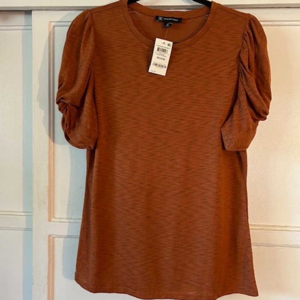 INC International Concepts NWT Women's Medium Burnt Orange Top Elevated Casual